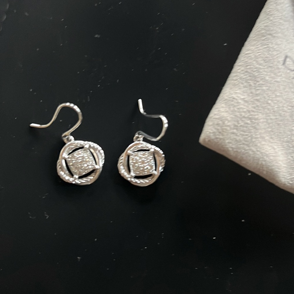 David Yurman infinity earrings with diamonds